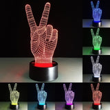 TD® Lampe optique poser décoratif tactile couleurs illusion optique - modèle victoire - faible consommation câble USB ou 3 piles AAA