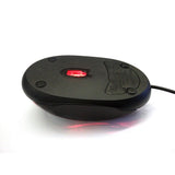 TD® Souris Filaire Transparente Rétractable Ergonomique Lumineuse avec LED Optique USB à Molette pour PC Portable Ordinateur Noir