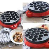 18 Trous Takoyaki Grill Plateau，Machine à gaufres aux œufs de plaque de barbecue de poulpe - 650W -