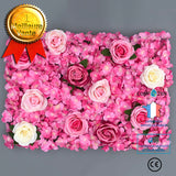 Mur de fleurs artificielles 40*60 fond décoration murale en trois dimensions rose dahlia hortensia vitrine rangée de fleurs