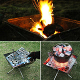TD® Barbecue pliant grill extérieur barbecue poêle camping ménage en acier inoxydable charbon bois barbecue poêle portable crémaillè