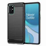 TD® Coque de téléphone en silicone antichoc à motif en fibre de carbone pour OnePlus8T Coque souple de protection brossée tout compr