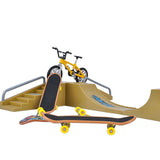 TD® kit mini Finger Bike Skateboard Jouets pour enfants Simulation Bike + Finger Skateboard + Scooter + Vitality Board + Pneu secour