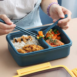 TD® Boîte à lunch en plastique à double couche Boîte à lunch pour employé de bureau étudiant Boîte à lunch divisée Four à micro-onde