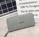 TD® Portefeuille Long et Gris pour Femme Couleur Unie  Solide Porte-monnaie Longue Anse Fermeture Éclair Zip Design Épuré Finitions