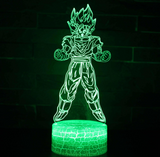 TD® 3D Lampes Illusions Dragon Ball Son Goku Lampe Veilleuse LED 7 Couleurs Télécommande Touch Mood Décoration Lamp de Table Cadeau