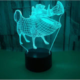 TD® Lampe optique poser décoratif tactile 7 couleurs illusion optique - modèle pumba - faible consommation câble USB ou 3 piles AAA