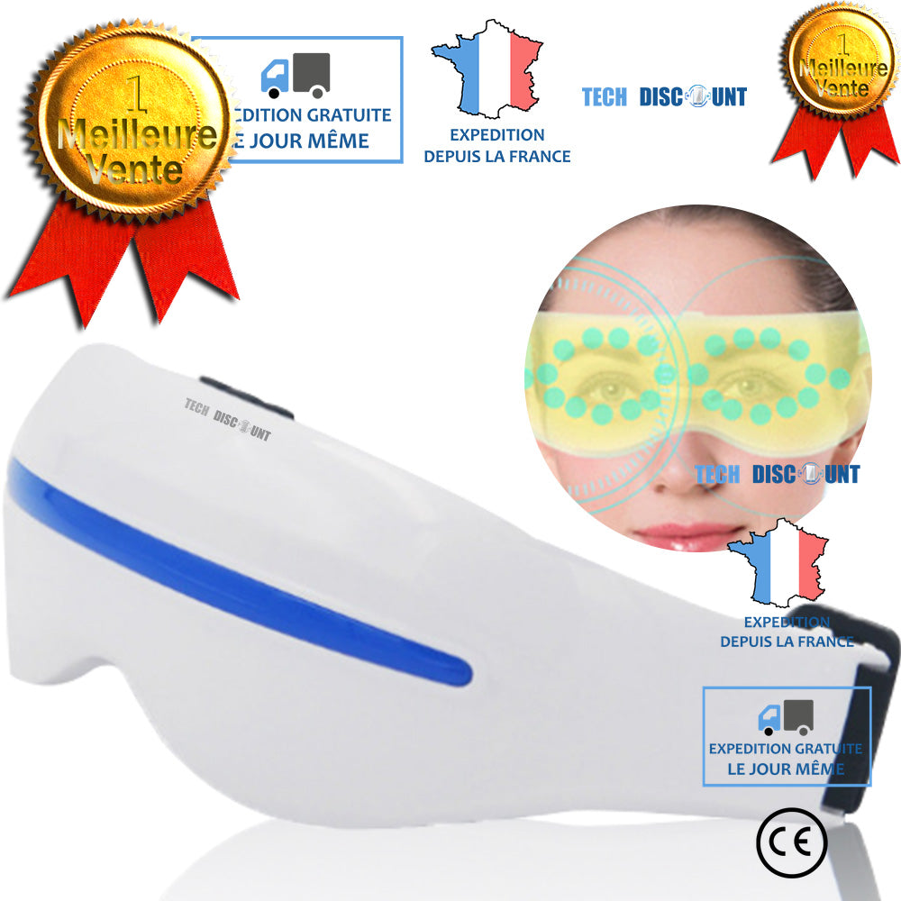 TD® masseur oculaire yeux électrique avec chaleur cerne intelligent anti fatigue infrarouge silencieux blanc vibrations santé relaxa