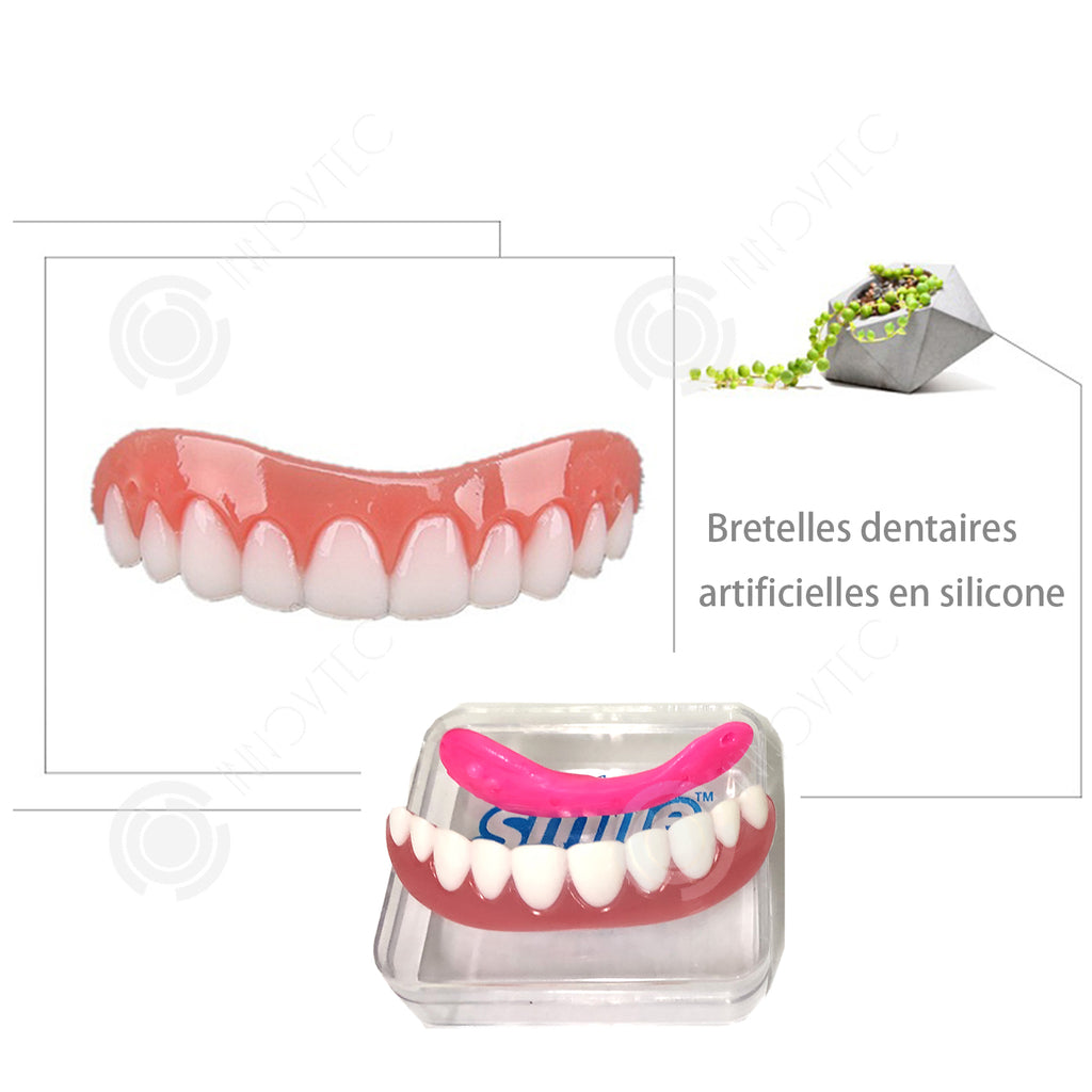INN® La supérieure de manchons  blanches Bretelles dentaires artificielles en silicone Bretelles amovibles en silicone pour la décor