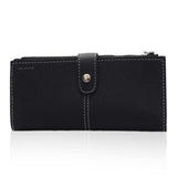 TD® Portefeuille Long  Noir / Femmes Pochette Porte-monnaie Sac à Main Double Fermeture Zip / Bouton à Pression /en Faux Cuir