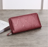 TD® Portefeuille Long en Cuir pour Femmes  Motifs Grands Galets Couleur Prune  avec une Longue Anse  Doublure en Polyester Résistant