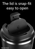 TD® Gobelet café avec couvercle réutilisable mug thermos tasse isolation acier inoxydable thé boisson chaude froide boire à emporter