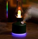 TD® Humidificateur rétro temps lampe bureau aromathérapie sans fil LED fine brume hydratante petite lampe à kérosène processeur d'ai