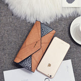 TD® Femmes Utilisation Quotidienne Embrayages Sac à main de Qualité Pochette Sac à Main de Mode porte-monnaie  marron Double Couleur