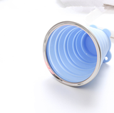 TD® Tasse à eau Portable Voyage Bleu Pliant Snack Tasse Sports En Plein Air Bain De Bouche Brossage Tasse Avec Couvercle Rétractable