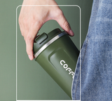TD® Tasse à café tasse à eau 304 tasse à café en acier inoxydable vide tasse de bureau loisirs en plein air tasse de voiture armée t