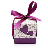 TD® Lot de 100 pièces Boîte violet à Dragées Cadeau Mariage Baptême-Boite à dragée pour décoration évènement-outil décoratif mariage