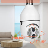 Caméra de surveillance sans fil  1080P  E27  Vision nocturne en couleurs  Suivi des mouvements sur 360 degrés Audio bidirectionnel