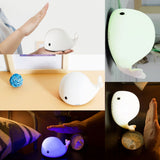 TD® Veilleuse bebe de nuit enfant lumineuse bureau table lecture lumière silicone dauphin induction yeux chambre lampe déco lit somm