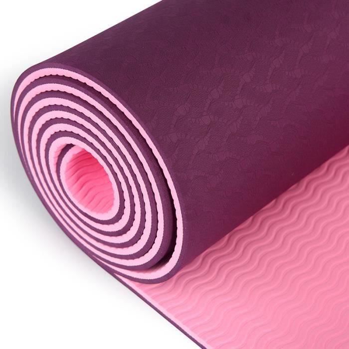 TD® Tapis De Yoga Antidérapant Bicolore Tpe De 6 Mm Tapis De Sport Tap –