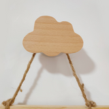 Crochet Crochet en bois massif Forme de nuage Patère murale Porche en bois sans poinçon Patère murale Crochet bois Crochet dé