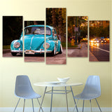 TD® LB20420 Toile mur Art photos salon imprimé affiche 5 pièces Volkswagen Beetle voiture peintures moderne décor à la maison cadre