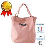 TD® Sac de pique-nique en toile de coton couleur pure/ Rose pale / Sac Multifonctionnel portable isolé/ Sac à lunch