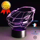 TD® Veilleuse 3D Couleur Nuit Lumière Sport Voiture Auto 3D Hologramme Maison Illumination Chambre Décor Bureau Lampe De Table Meill