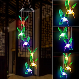 TD® Carillon à vent Solaire Colibris LED Lumière Changeant de Couleur Lampe Solaire Oiseau-mouche pour Jardin Patio Porch Mobile