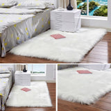 TD® canapé maison coussin baie vitrée coussin de laine imitation tapis bébé automne jeu froid preuve couverture antidérapante,Blanc