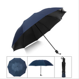 Double parapluie double super grand dix os couverture en vinyle d'affaires parapluie à double usage manuel à trois plis