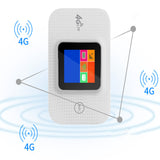 TD® Routeur sans fil 4G/5G forte autonomie batterie écran couleur mobile WiFi portable 2100 mAh routage multifonction blanc 150m