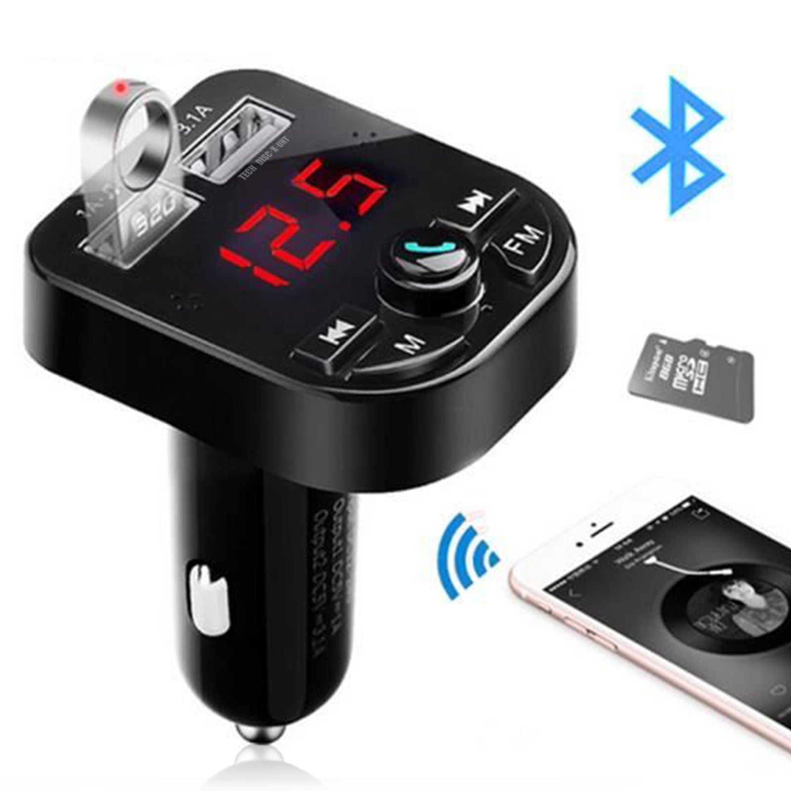 TD® Transmetteur FM Bluetooth Adaptateur, Bluetooth Autoradio Kit