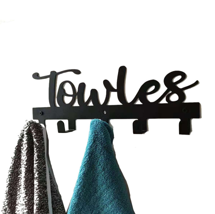 Crochets pour vêtements rangée serviette créatif manteaux porte-serviettes TOWLES en fer forgé porte-crochets en rangée de 5