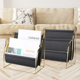 TD® Support de livre en fer Support de fichiers de bureau à domicile Support de données en cuir simple Support de revues  métal Supp