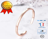 TD® Bracelet de couple en argent simple en or rose S990 hommes et femmes ouverts bijoux de bracelet en argent pur