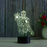 TD® Demi-longueur Iron Man 3D veilleuse télécommande sept couleurs atmosphère cadeau veilleuse modèle de télécommande