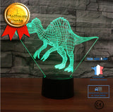 TD® 3D Optique LED Veilleuse 3D LED Veilleuse Dinosaure Spinosaurus Acanthosis Venez avec 7 Couleurs Lumière pour Lampe Décoration D