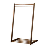 Porte-manteau sur pied cintre étagère de rangement salon chambre bambou double pôle renforcement style chinois simple cintre