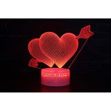 TD® Lampe optique poser décoratif tactile 7 couleurs illusion optique - modèle amour - faible consommation câble USB ou 3 piles AAA