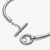 TD® Bracelet boule feuille femme boucle en forme de T créative S925 chaîne en os de serpent en argent sterling chaîne de base bricol