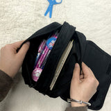 TD® Star Astronaut Polyester Flip Pen Bag Spaceship Grande Capacité Double Couche Papeterie Boîte Crayon Sac Capacité