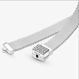 TD® S925 bracelet en argent sterling femmes simple chaîne de montre en zircon série R brillant chaîne boucle chaîne anneau ins style