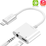 TD® Adaptateur de Casque pour iPhone 12 Convertisseur de diviseur 3,5 mm pour câble AUX Audio Jack 3,5 mm pour Tous iOS - Blanc