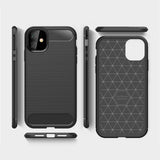 TD® Étui de téléphone portable brossé en fibre de carbone adapté à la housse de protection complète antichoc et anti-chute iphone13m