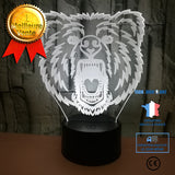 TD® Hmnzxy Nouvel Ours Coloré 3D Petite Lampe De Table Tactile Télécommande Cadeau Coloré 3D Nuit Lumière 3D Atmosphère Petite Lampe