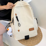 TD® Sac à dos simple à la mode de grande capacité sac à dos hydrofuge en nylon sac d'école pour étudiants du premier cycle du second