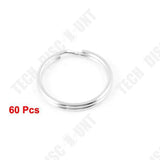 TD® Lot de 60 anneaux à porte-clefs accrocher porte clé anneau pour figurine travaux diamètre de 20mm couleur argenté grande qualité