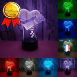 TD® Lampe optique poser décoratif tactile 7 couleurs illusion optique - modèle amour - faible consommation câble USB ou 3 piles AAA