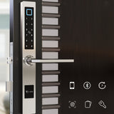 TD® Serrure d'empreintes digitales en plastique en acier verre porte coulissante serrure mot de passe serrure électronique intellige
